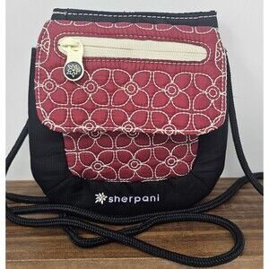 Sherpani Piper Lle Mini Quilted Flap Crossbody Travel Bag purse Red Black White